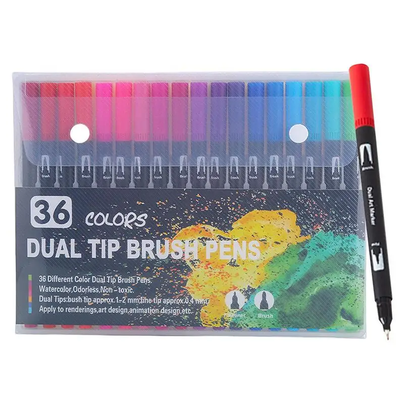 Dvojitý tip na kefy Pens markery sfarbenie marker k súprave Pens Double Tip pre dospelých