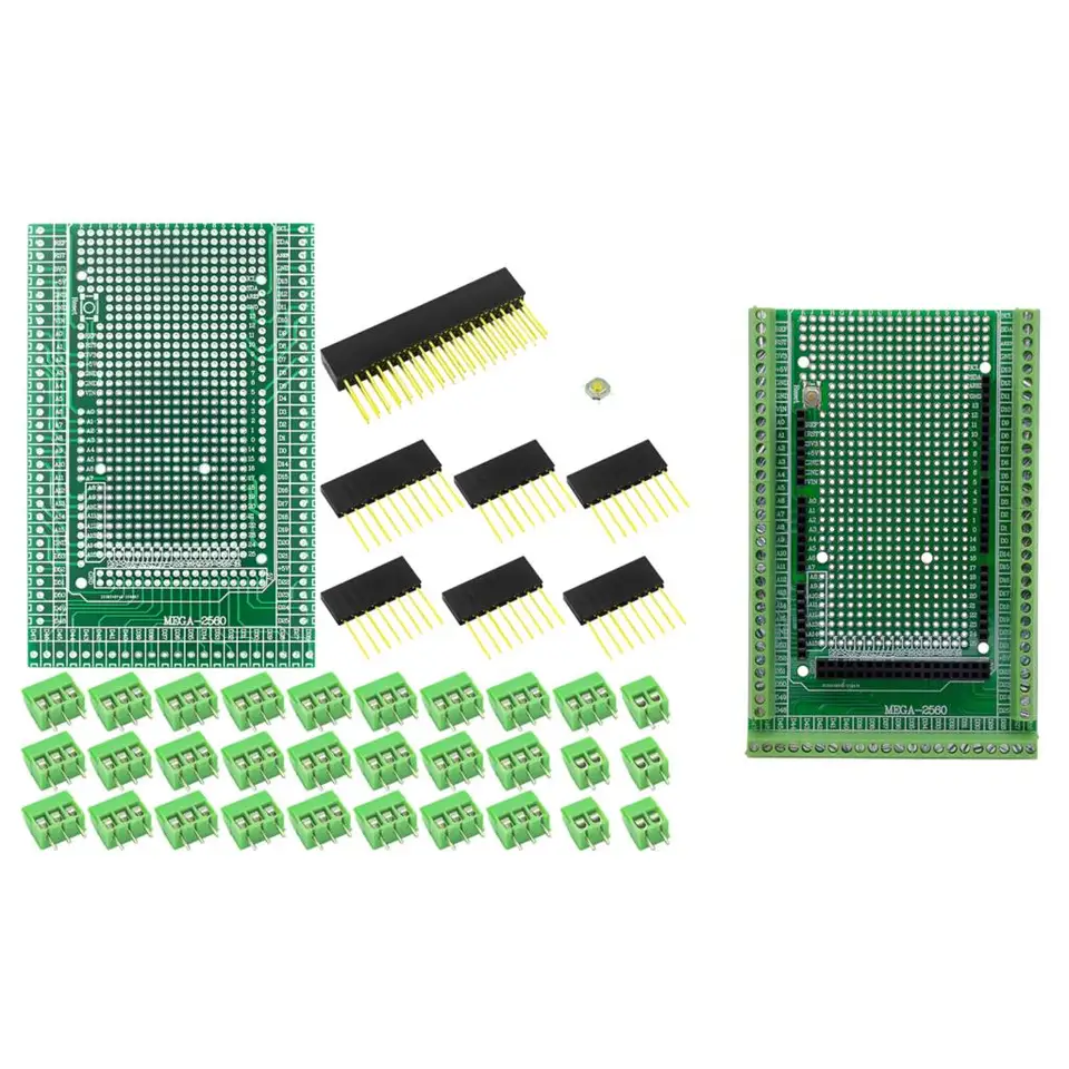Dvojnásobná strata PCB prototypu skrutkovacia skrutka Bloková súprava štítu pre Arduino Mega-2560