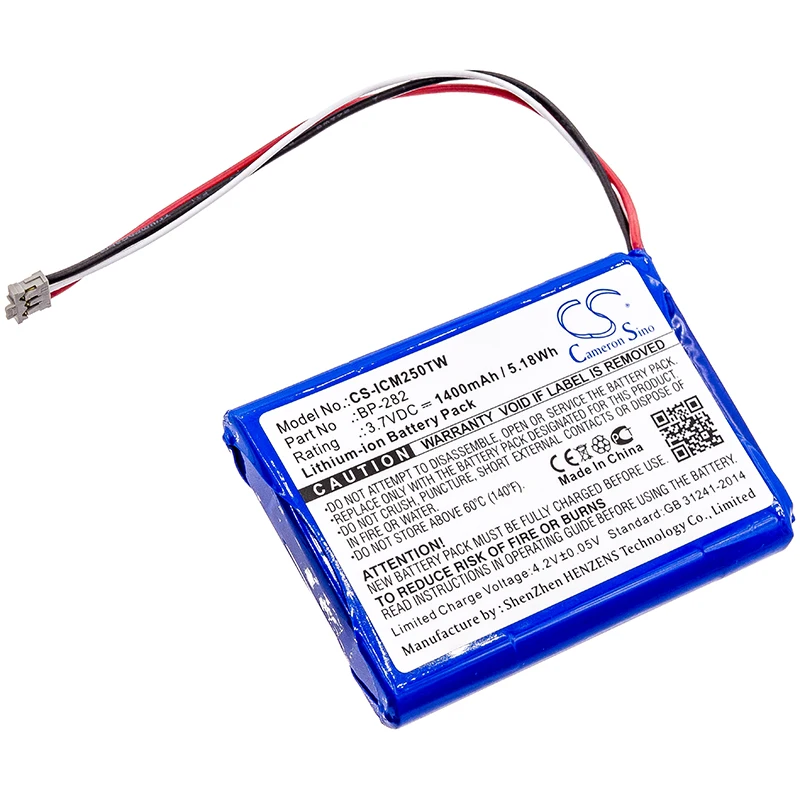 Dvojsmerná rádiová batéria pre ICOM BP-282 IC-M25 1400MAH / 5,18WH 3,70V