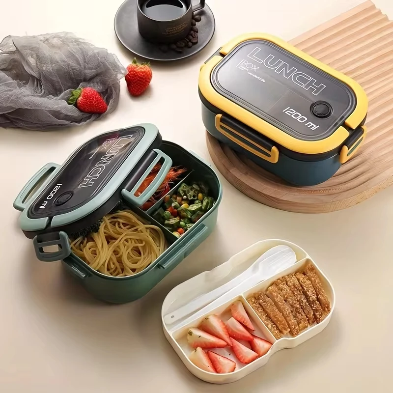 Dvojvrstvový obedový box potravinárskych kontajnerov pre deti prenosné priehradky Bento obedový box ekologické outdoorové kempingové piknik