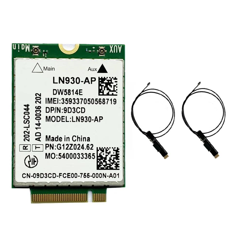 DW5814E pre kartu TELIT LN930-AP WIFI+2xantenna wwan FDD-LTE NGFF 4G MODUL pre Dell LAPTOPS Latitude 5285 5580 7480