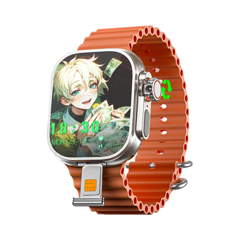 DW99 S9 Ultra Smart Watch 2,2 palca Smartwatch Aktualizovaný Android 9.0 448*528 AMOLED SCREE 180 ° Rotačná kamera App Stiahnite si 128 GB