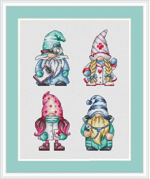 DWARF SERIES-7-25-33 Krížový steh Ekologické bavlnené vlákno výšivky Domáca dekorácia závesný maľovací darček