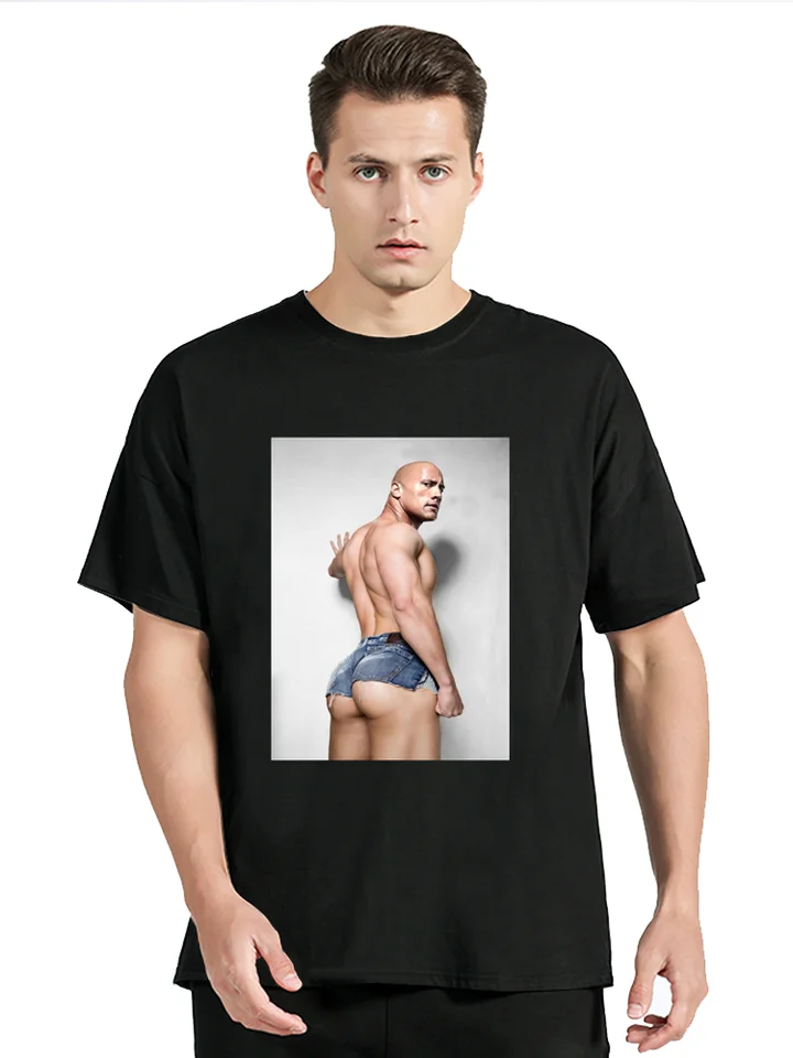 Dwayne Johnson Rock Hard Bottom Tričko Funny grafické tričko Ženy Men letné vrcholy ležať Tops Clothing Nadmerné tričko