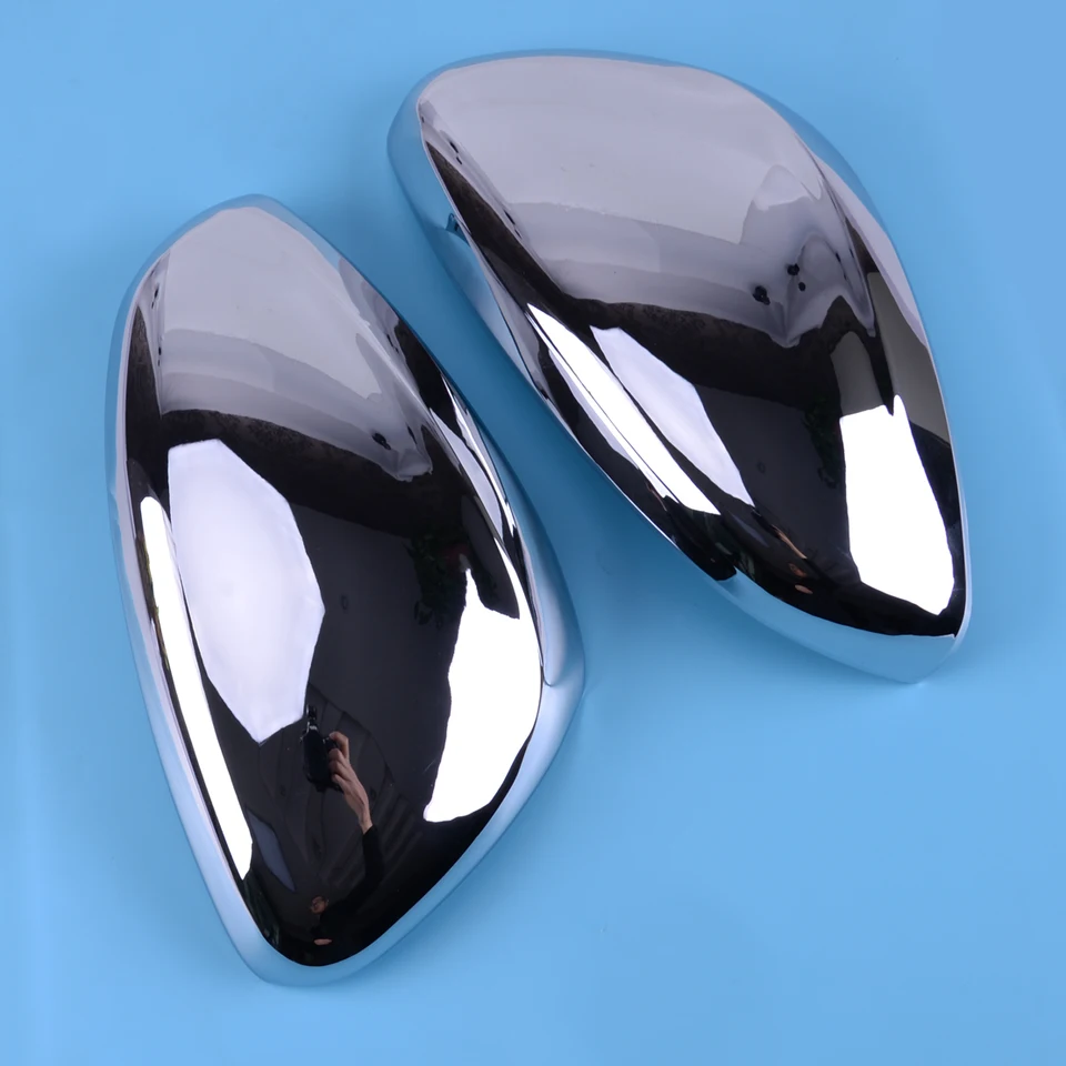 DWCX 2PCS Silver ABS Chrome Car Plated Bočné spätné zrkadlo Tink Fit for Peugeot 2008 208 2013 2014 2015 2016 2016 2017