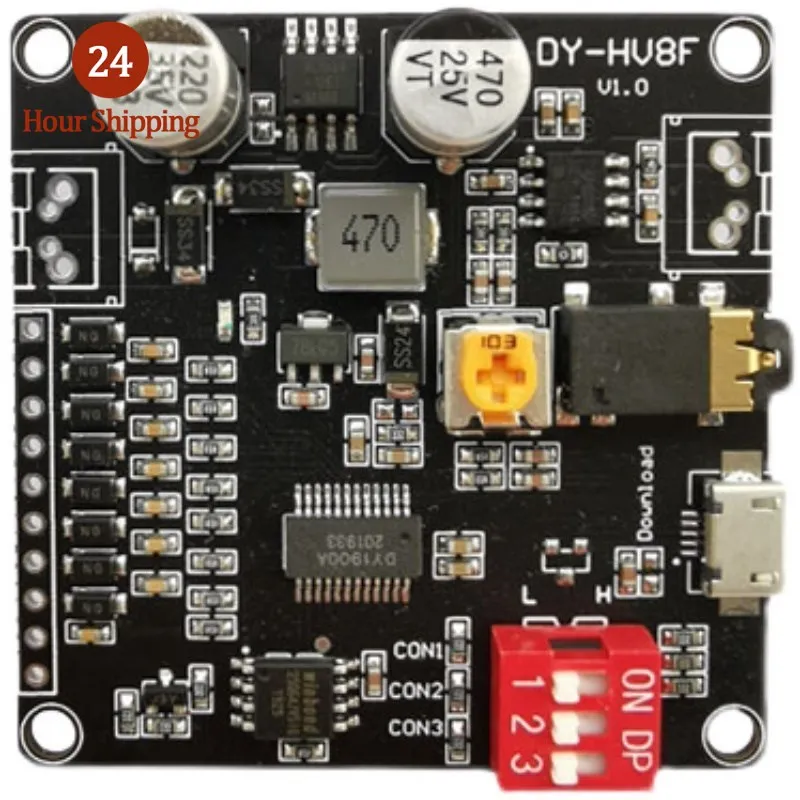 DY-HV20T/HV8F12V/24V Power Supply 10W/20W Modul prehrávania hlasu podporujúci mikro SD kartu mp3 hudobný prehrávač pre Arduino