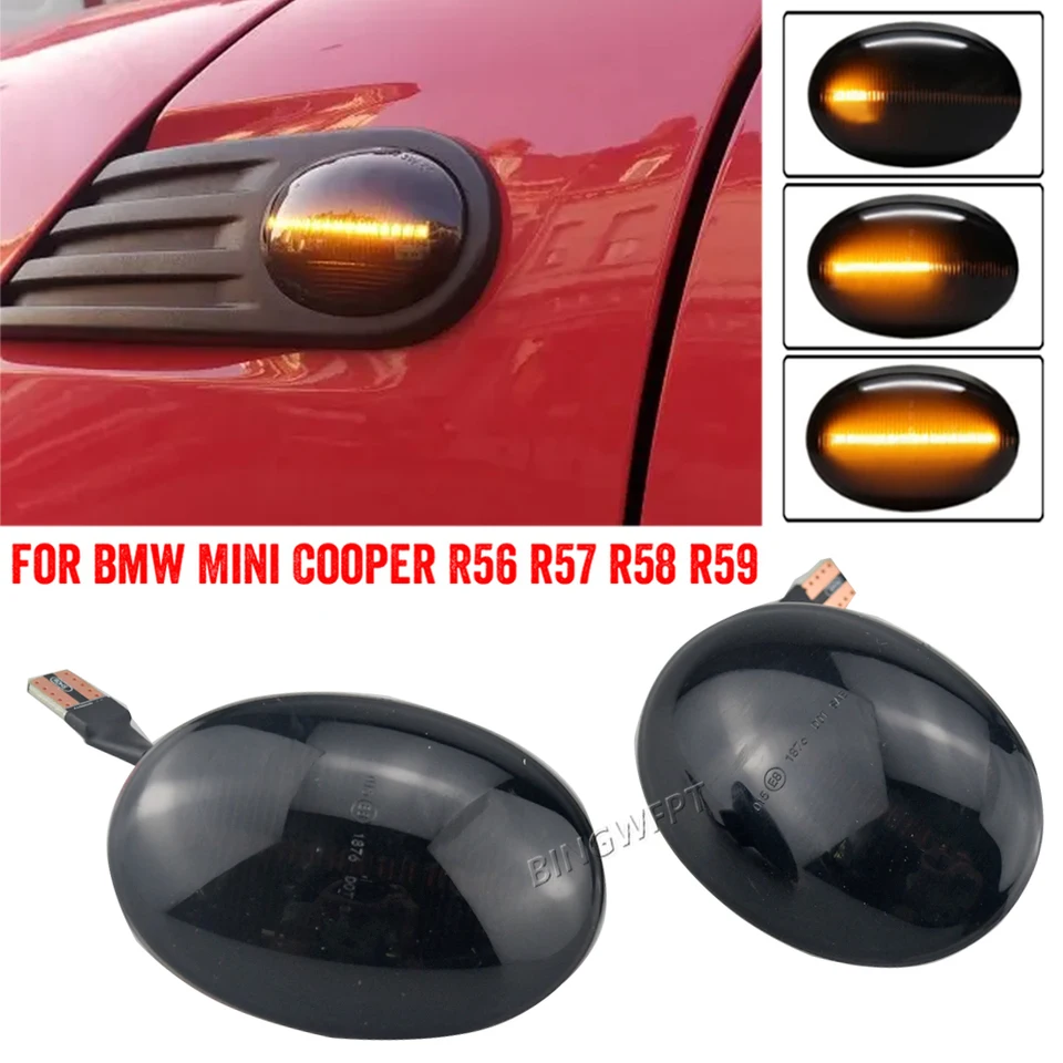 Dynamická LED blikajúca zákruta Signálneho lampa Side Marker Light Car Tuning for Mini Clubman R55 Cooper R56 R57 Coupe R58 R59 07- 13