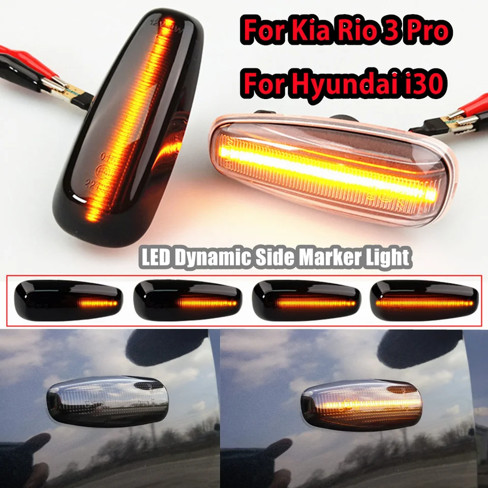 Dynamická LED bočná markerová signálna lampa pre Kia Pro Cee'd Estate Rio III Hatchback salón Hyunda i30 Azera Elantra Avante