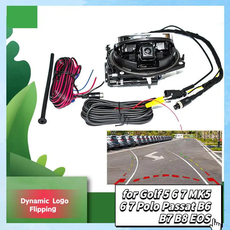 Dynamické logo Logo Flipping Zadné zobrazenie Fotoaparát Známy odznak Zoznam pre golf 5 6 7 Mk5 6 7 Polo Passat B6 B7 B8 EOS
