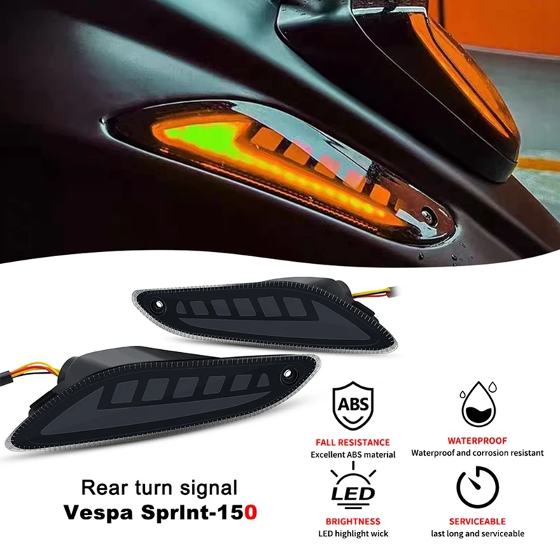 Dynamické zákruty motocyklov svetlá LED brzdové svetlá pre Vespa Sprint Primavera 50 125 150