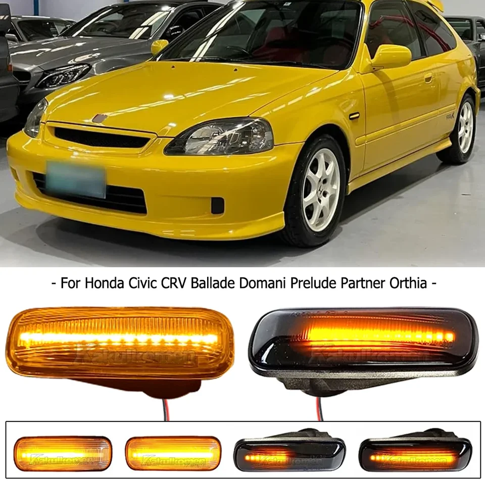 Dynamický zákrutový signál Light Light Opeater Lamp tečúca LED bočné svetlo bočného svetla pre Honda Civic 1996-2000 CRV Ballade hatchback sedan