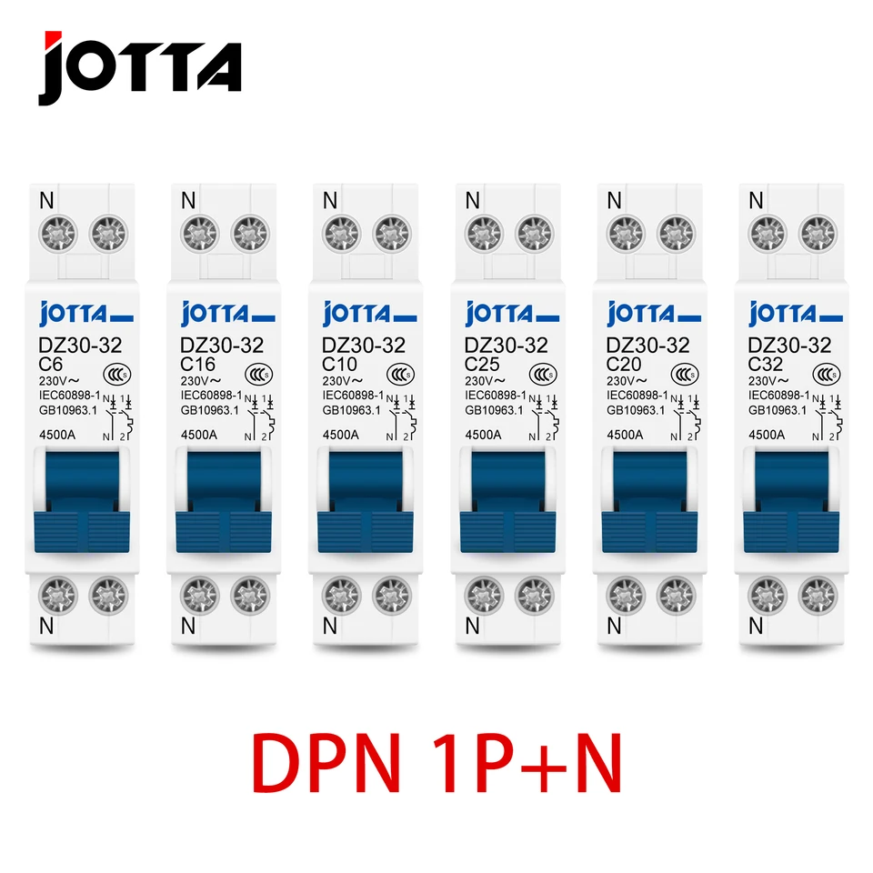 DZ30-32 DPN 1P+N 6A 10A 16A 20A 25A 32A 63A Mini istič McB Montáž 35 mm din Rail Breaking Air Switch