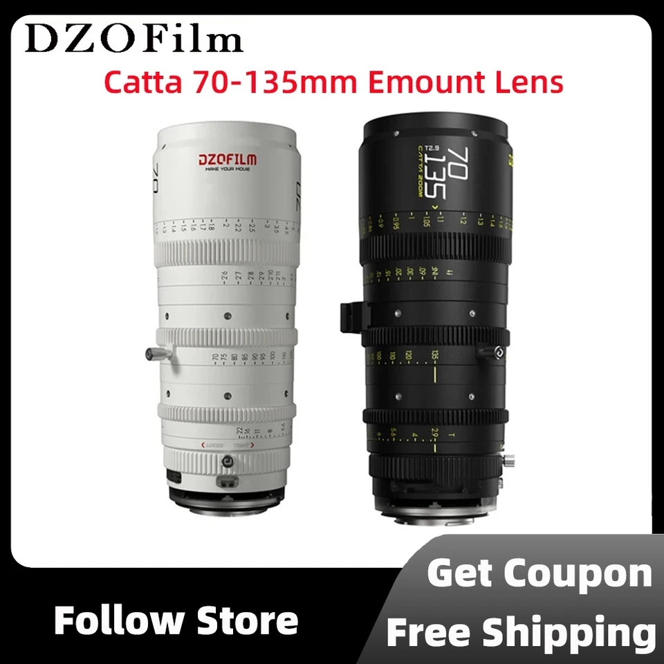 Dzofilm Catta 70-135 mm T2.9 E-Mount 16-Blade Cine Zoom Fotografický objektív fotoaparátu pre film na snímanie čiernej a bielej