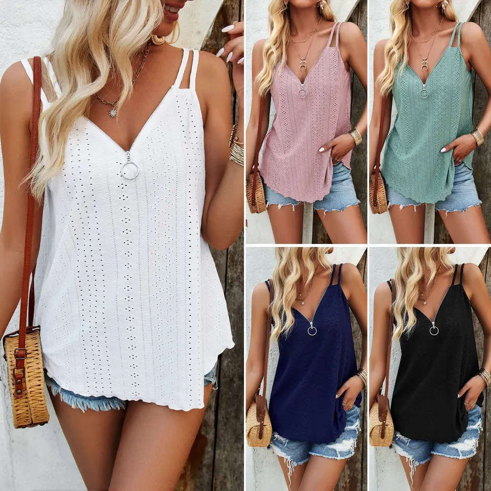 Dámska elegantná vesta 2025 jar/leto Príležitostné dutiny Camisole Sexy topy Loewe Tank Top Ropa Verano Para Mujer Tops SEM Mangas