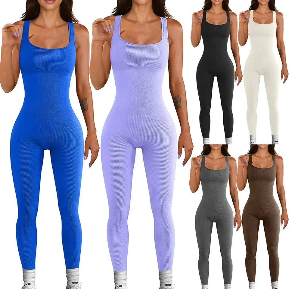 Dámska joga s jednou kusovou skladovacími skladbami, bezšvové športové oblečenie jogy, push ups fitness workout Bodysuit Yoga Clothing