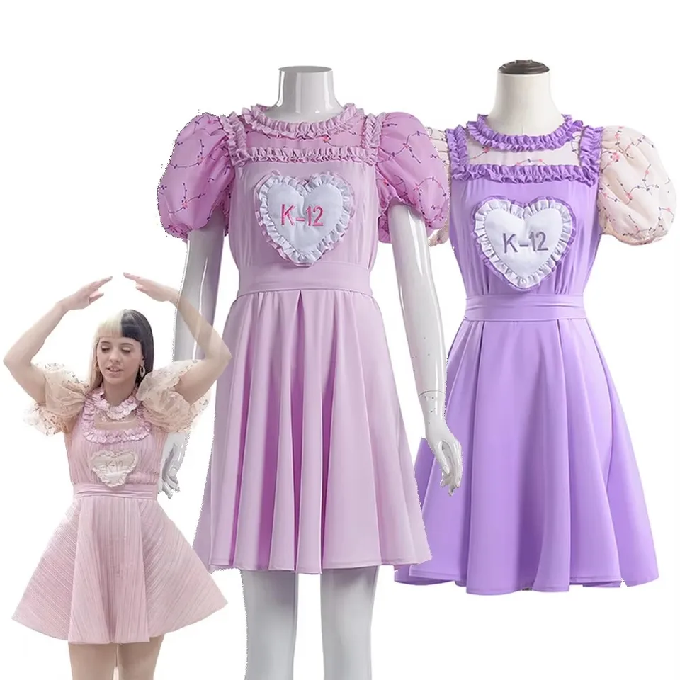 Dámska K-12 Crybaby Angelita Cosplay K12 Uniforma ružové fialové šaty sladké dievčatá Melanie Martinez Outfits Halloween kostým