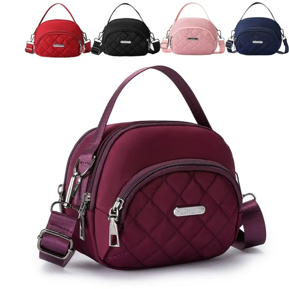 Dámska nylonová taška na rameno móda veľká kapacita viacvrstvová malá taška na malú kabelku Príležitostná kabelka masívna farebná kabelka Crossbody taška