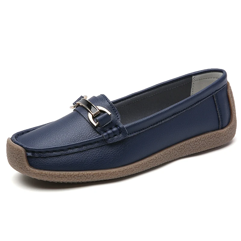 Dámska obuv Svetlo neformálne nekĺzanie Light Flat Flat Fashion Metal zdobenie plus veľkosti Cowhide Matka Work topánky