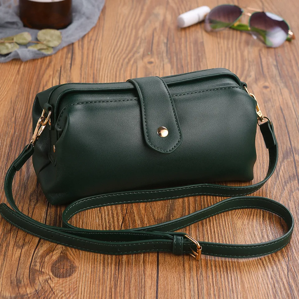 Dámska originálna kožená taška na plece módnej značky Malé sponky Crossbody Bag Univerzálne, odolné a ľahké tašky