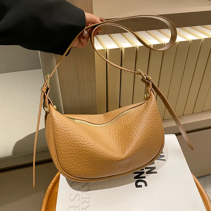 Dámska taška na rameno Skutočná koža 3 vrstvy zipsová kabelka luxusná cowhide crossbody tašky Žena kabelka Hobos Messenger Tote Bag Bag