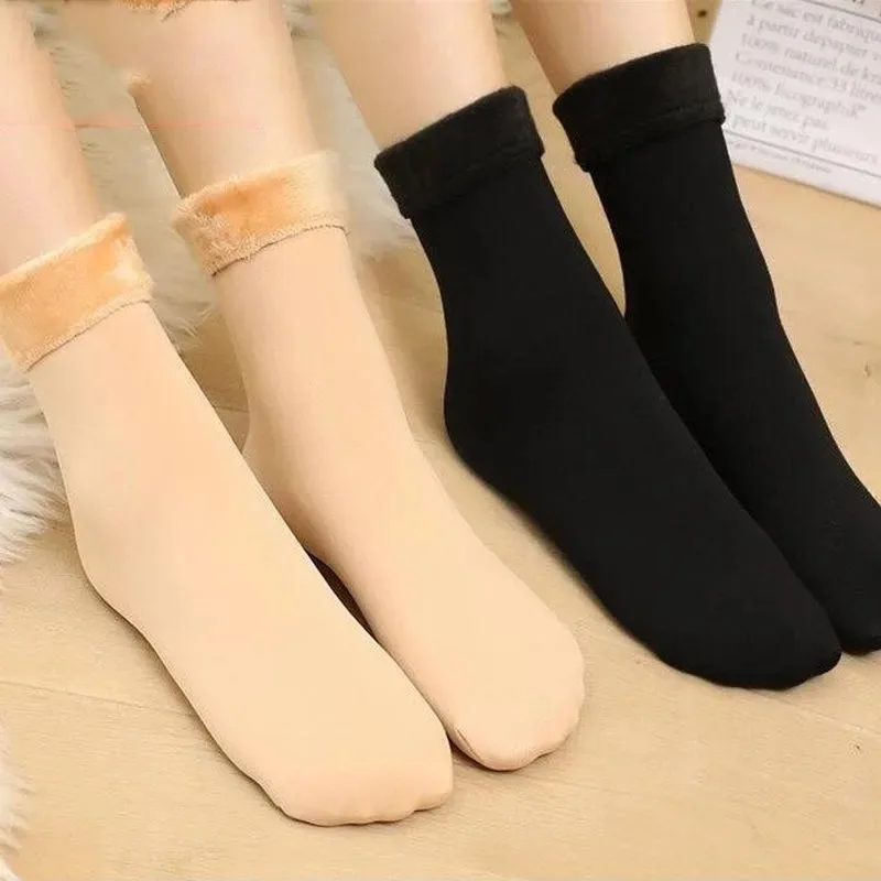 Dámska zimná hrubá izolácia Krátke Cashmere ponožky