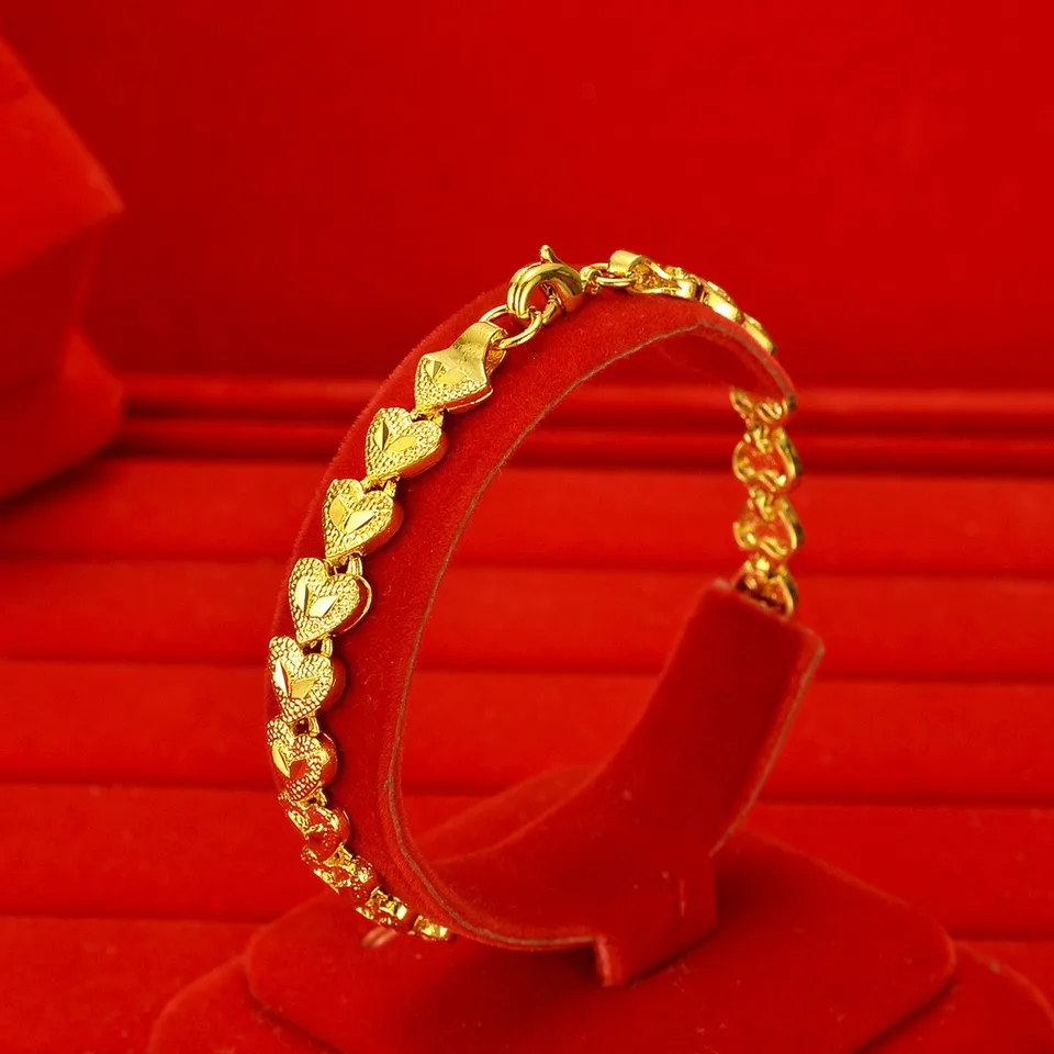Dámske 18k zlatý náramok 8 mm Au750 Reťazca Love Hand Jewelry Doprava a certifikát