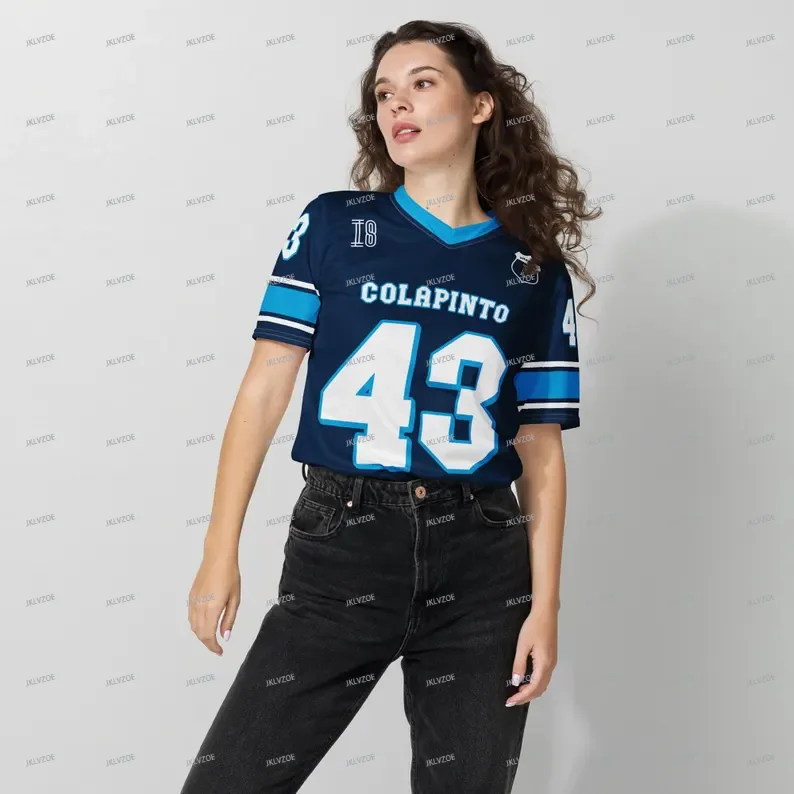 Dámske 3D tlač V-krstu krátke rukávy Tričko Summer Graphic Franco Colapinto Williams F1 Football Jersey Nadmerné športové tričko