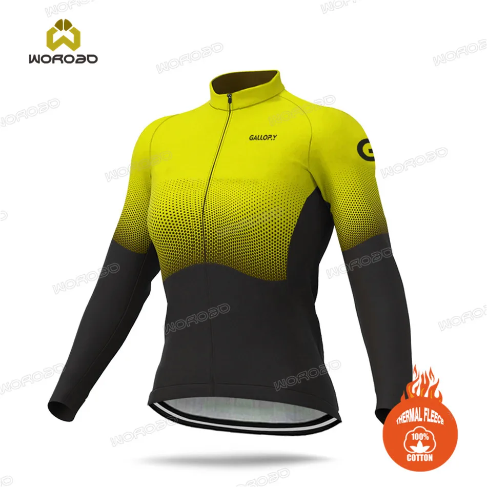 Dámske cyklistické bundy Zimné teplé dresy Termálne fleece MTB Bicykle oblečenie Ropa Ciclismo Racing Bicycle Tirl Lady Mikina