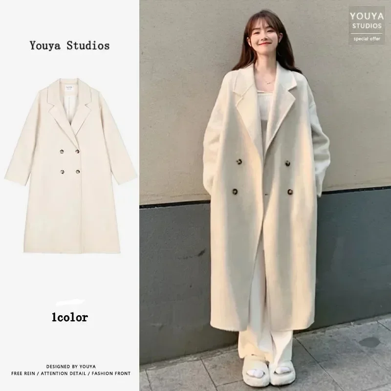 Dámske kabáty 2023 Trend Vintage Harajuku Fashion Autumn Dámske oblečenie dlhé rukávy Top Kórejský priekopa Long Coat Winter Winter