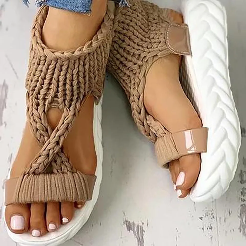 Dámske klinové sandále Veľkosť 12 Ženy Sandále Príčinná plošina dna hrubá dámska módna obuv Vysoké oblúkové sandále dámske zapatos