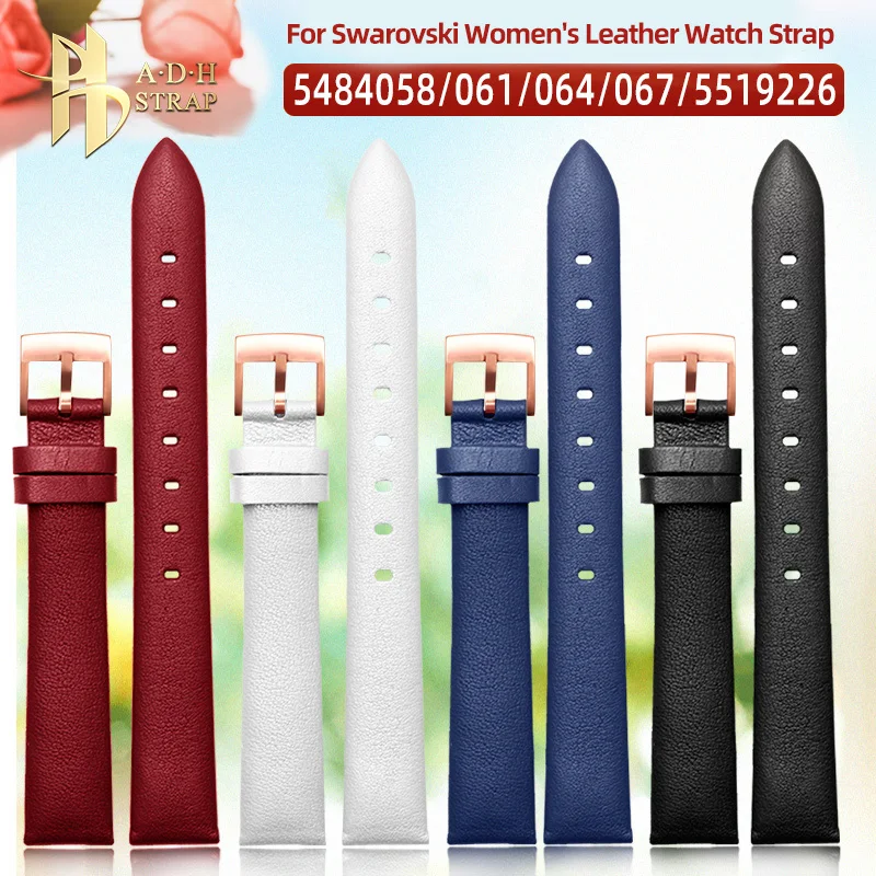 Dámske kožené remienky na náramky pre Swarovski Cowhide Watch Band 5484058/061/064/067/5519226 14mm