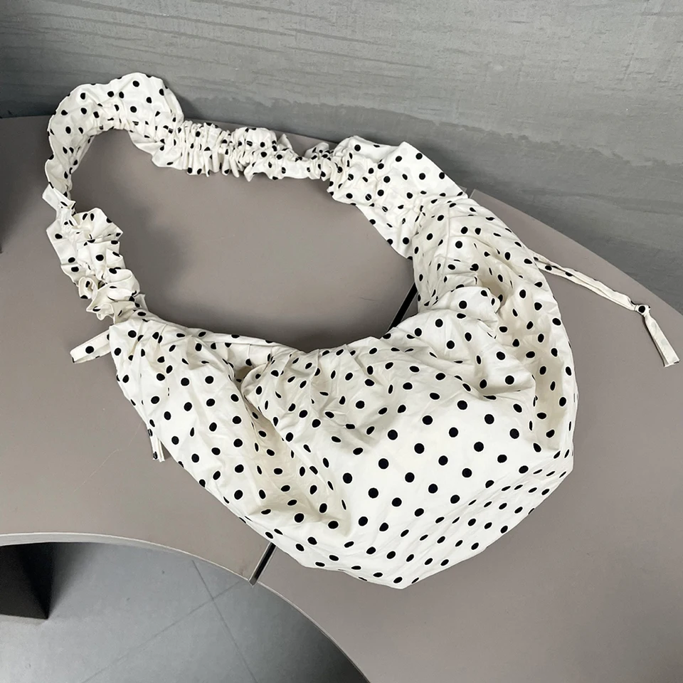 Dámske módne ramenné tašky s veľkou kapacitou Polka dot elegantné podriadené tašky všetky zhodné vinobranie malá taška na párty na párty dovolenky