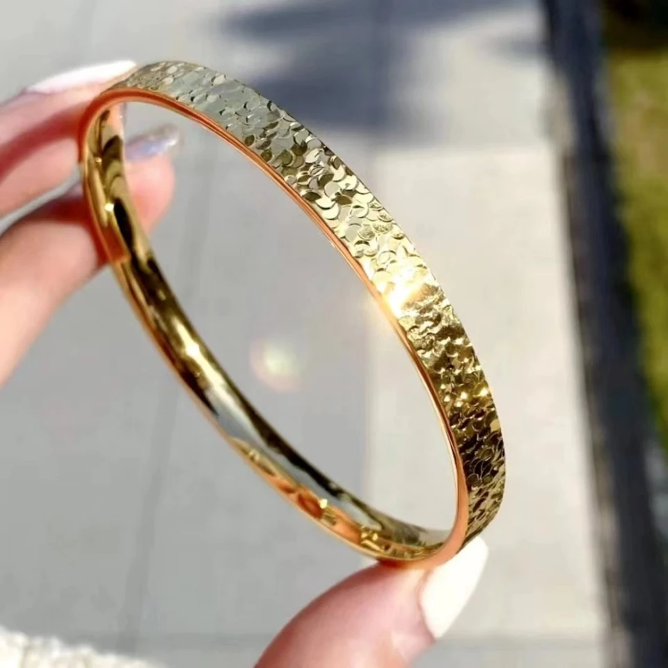 Dámske ručné náramky Dubaj zlatá farba 6 mm prasknutá ľadová manžeta náramky náramok pulsera Vysoko kvalitné luxusné šperky Darčeky