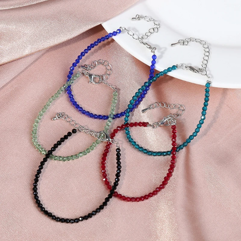 Dámy šperky doplnky Multi farby umelé sklo Crystal Beads Prírodné kamene Ručne vyrábané korálkové náramky pre ženy