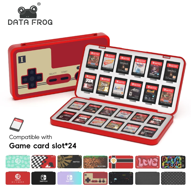 Dáta Frog 24 v 1 puzdro na hernú kartu Ochranné držiteľ hard Shell Game Card Storage Box pre Nintendo Switch/Lite/OLED Accessories