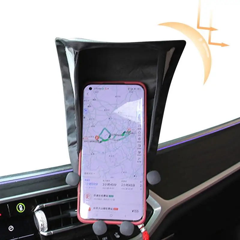 Dáždnikový tieň tieň slnečného tieňa pre telefón Slnko štít pre mobilné telefóny Zastanutím bloku telefónu stojan pre auto a motocykel