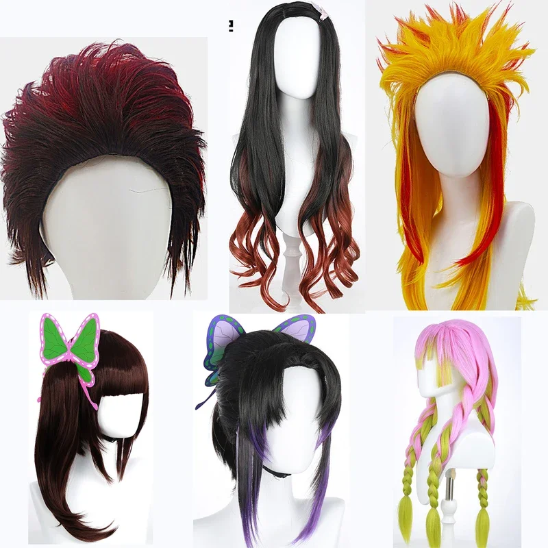 Démon Slayer Parochne Kanroji Tanjirou Nezuko Zenitsu Kimetsu no Yaiba Hair Halloween japonský anime cosplay kreslené doplnky gif