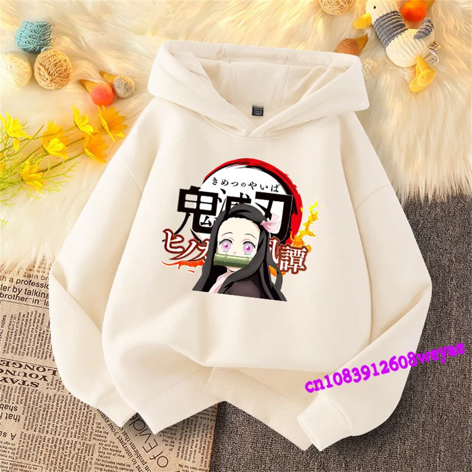 Démon Slayer Spring a jesenné deti a dievčatá s kapucňou Top Cartoon Printing Detský športový kabát Baby