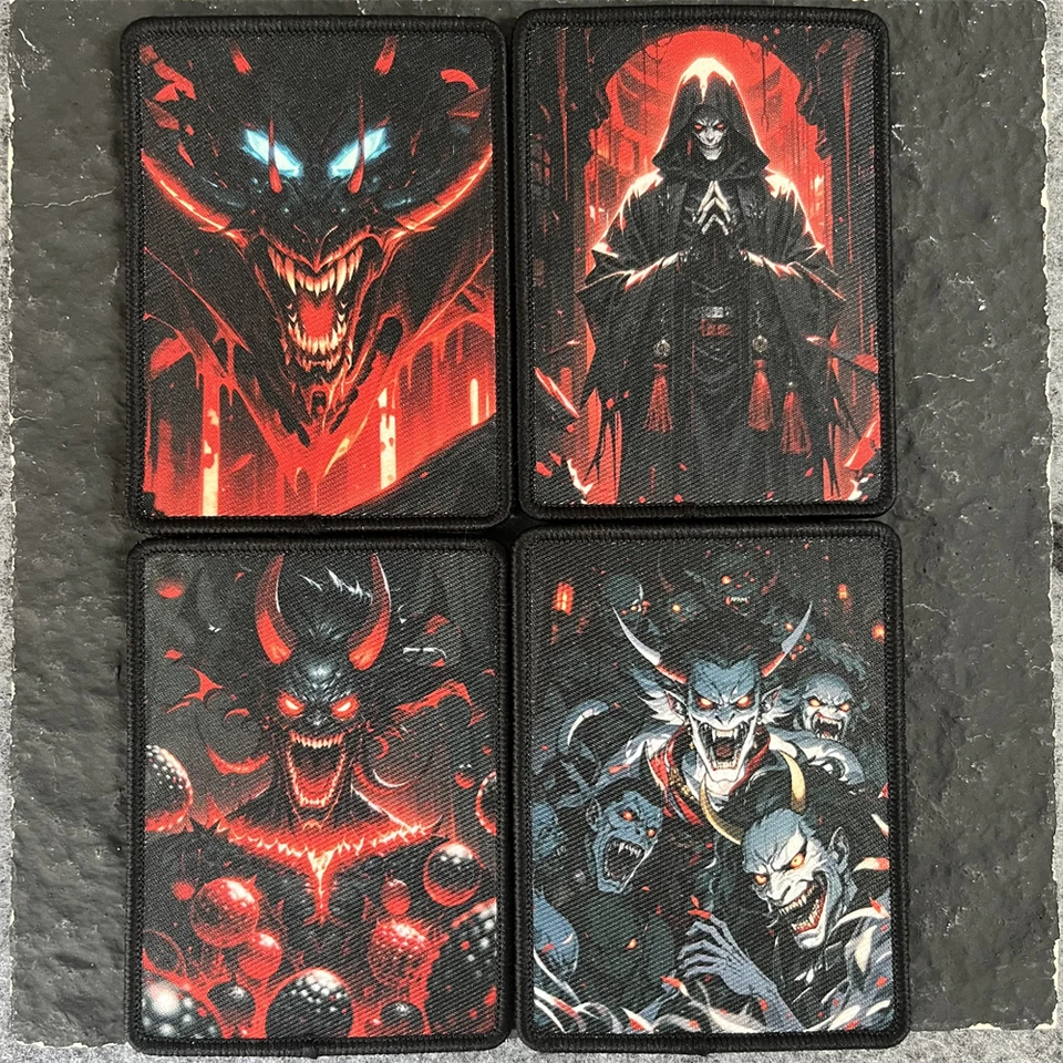 Démonický vlkodlak Populárny odznak z pekelného Messenger of Death Print Hook and Loop Patch taktickú batohovú dekoráciu nálepky