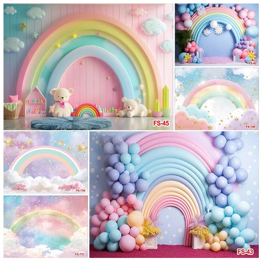 Dúhové novorodenecké umelecké fotografické pozadie Golden Twinkle Little Star Dreamy Birthday Cake Smash Decor Backdrop Studio