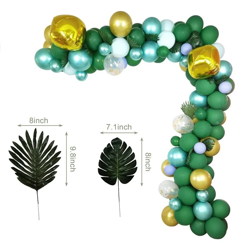 Džungle téma Decoration dekorácie balón set tmavo zelený balónový les sériu narodeninovej oslavy dekorácie oblúk balón set