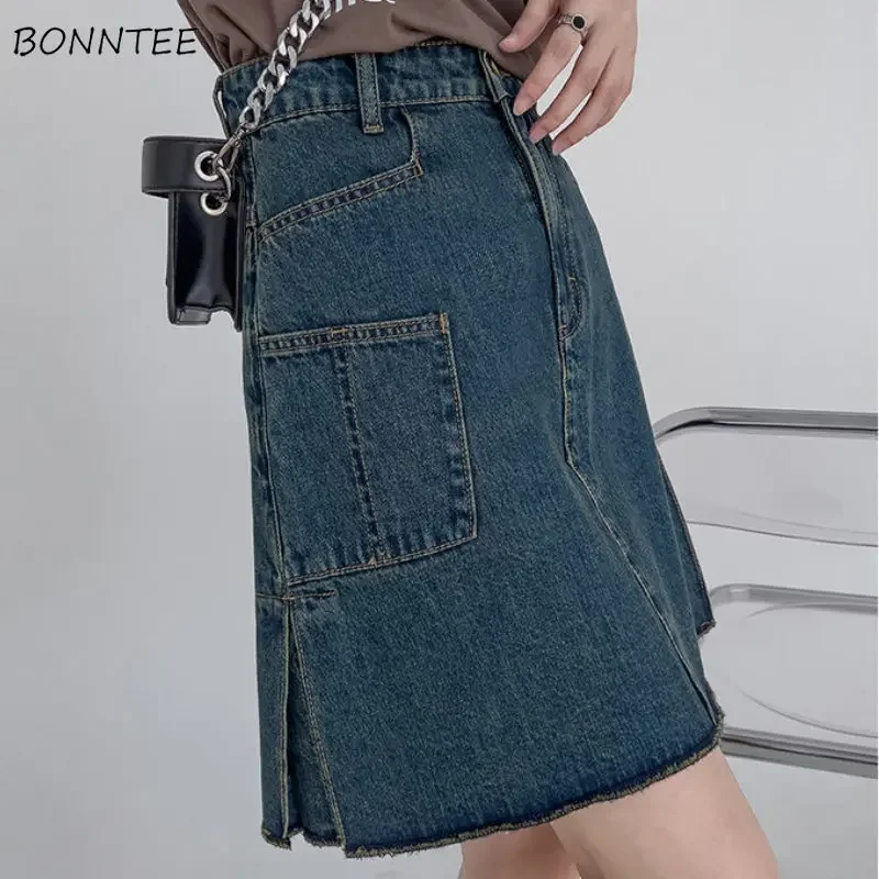 Džínsové sukne Ženy y2k oblečenie nepravidelný náklad nákladu na streetwear dospievajúci osobná móda мини юбки vintage premytý vysoký pás S-3xl nový