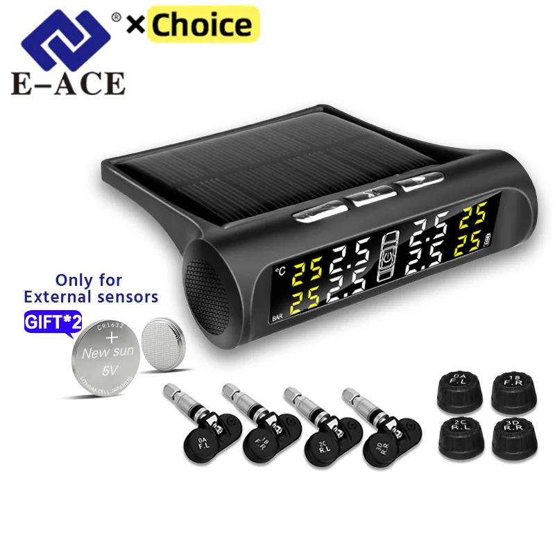 E-ACE 4 TPMS Senzor solárneho výkonového vozidla Solárny automobil Monitorovanie tlaku Systém vozidla bezpečnostné pneumatiky TLAK TLAK DIGITÁLNY DIGITÁL
