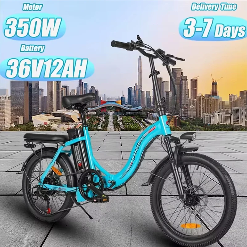 E-Bike CY20 350W Motor 36v12AH Odnímateľná batéria elektrický bicykel Skladanie dospelých dospelých 40 km 20-palcové pneumatiky City Road Electric Bicycle