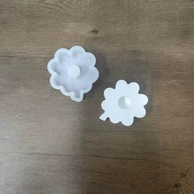 E06B Štyri listové ďateliny držiak držiak Silikónové formy svietniky živice formy DIY Folmy pre držiak sviečok