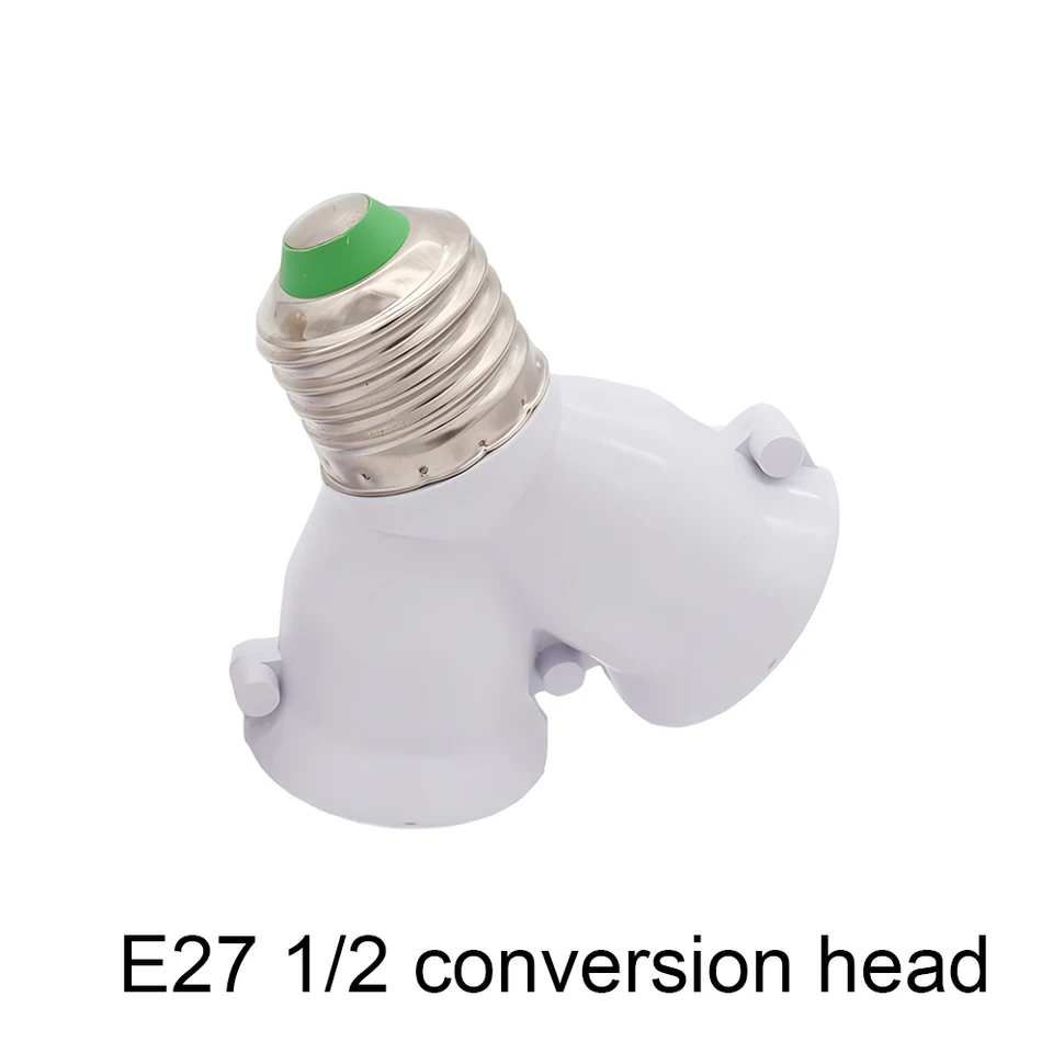 E27 1/2 Konverzná hlava žiarovka Socket Creative 2-E27 Lamp Držiteľ Držiteľa Distribútora prevodníka