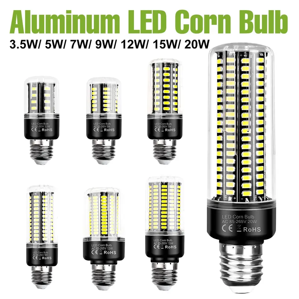 E27 LED žiarovka E14 kukuričná lampa B22 stropné lustre 3,5 W 5W 7W 9W 12W 15W 20W Cool/teplá biela bez blikania AC85-265V 5736 SMD