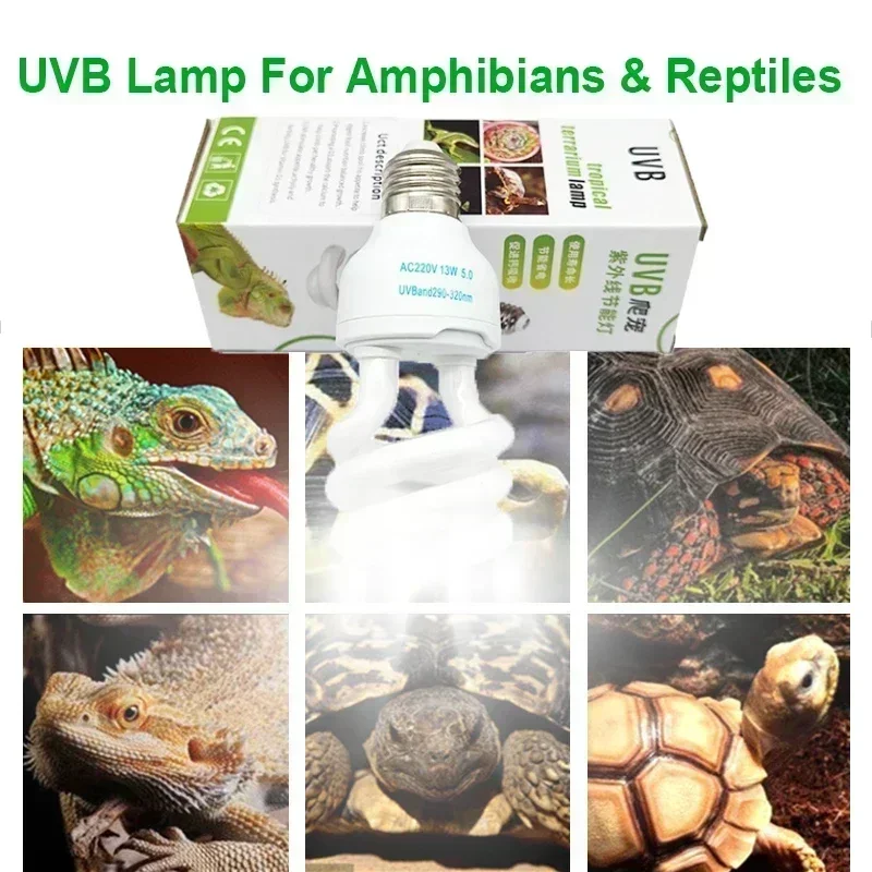 E27 UVB5.0/10.0/15.0 Lizard Dodatok vápnika 13W 26W UV vykurovacie žiarovky Svetlo Energia úspory plazov Terrárium Terrárium
