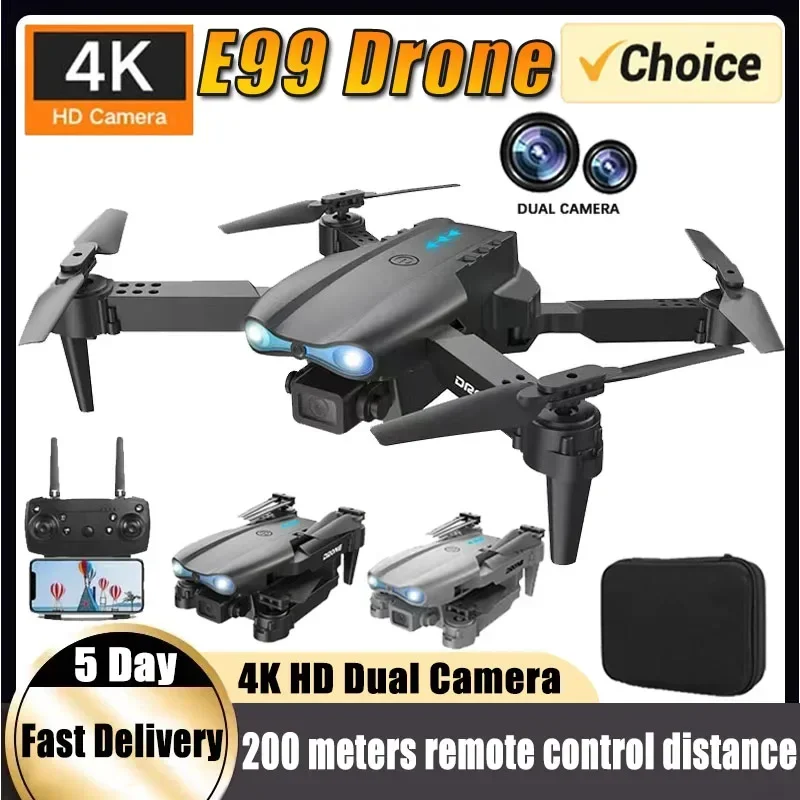 E99 Pro Drone Quadcopter Diaľkové ovládanie rukoväte štyri osi lietadlá HD 6K Photography UAV výška fixačných hračiek