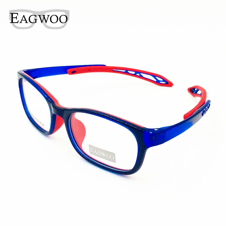 Eagwoo Silikon Soft Deti Fley -Glasses Flexiabilný chrám chlapec chlapca sepectacle Optický rám chrám Chrám nastaviteľné očné okuliare 105